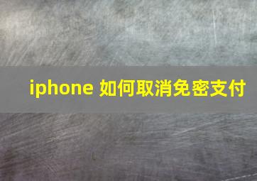 iphone 如何取消免密支付